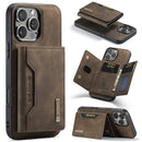 DG.MING M2 Series 3-Fold Card Bag Wallet Leather Phone Case, For iPhone Air, For iPhone 16 Pro Max, For iPhone 16 Pro, For iPhone 16 Plus