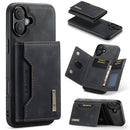 DG.MING M2 Series 3-Fold Card Bag Wallet Leather Phone Case, For iPhone Air, For iPhone 16 Pro Max, For iPhone 16 Pro, For iPhone 16 Plus