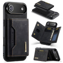 DG.MING M2 Series 3-Fold Card Bag Wallet Leather Phone Case, For iPhone Air, For iPhone 16 Pro Max, For iPhone 16 Pro, For iPhone 16 Plus
