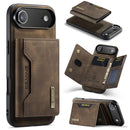 DG.MING M2 Series 3-Fold Card Bag Wallet Leather Phone Case, For iPhone Air, For iPhone 16 Pro Max, For iPhone 16 Pro, For iPhone 16 Plus