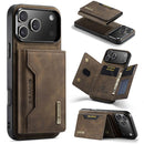 DG.MING M2 Series 3-Fold Card Bag Wallet Leather Phone Case, For iPhone 17e / 16e, For iPhone 17 Pro Max, For iPhone 17 Pro, For iPhone 17
