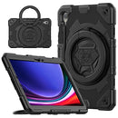 For Samsung Galaxy Tab S9+ Rotation Handle Silicone Hybrid PC Tablet Case