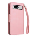 Rivet Buckle 9 Cards Three Fold Leather Phone Case, For Google Pixel 8