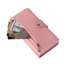 Rivet Buckle 9 Cards Three Fold Leather Phone Case, For Google Pixel 8