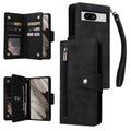 Rivet Buckle 9 Cards Three Fold Leather Phone Case, For Google Pixel 8