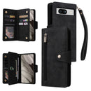 Rivet Buckle 9 Cards Three Fold Leather Phone Case, For Google Pixel 8