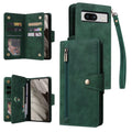 Rivet Buckle 9 Cards Three Fold Leather Phone Case, For Google Pixel 8