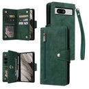Rivet Buckle 9 Cards Three Fold Leather Phone Case, For Google Pixel 8