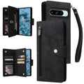 For Google Pixel 8a Card Three Fold Leather Wallet Phone Case