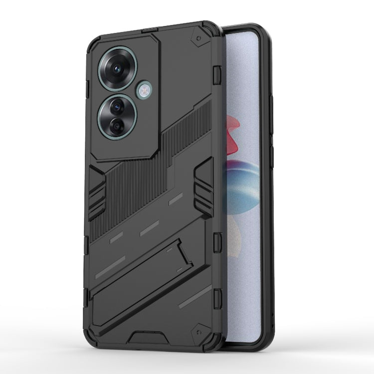 For OPPO Reno 12 Punk Armor 2 in 1 PC + TPU Phone Case with Holder