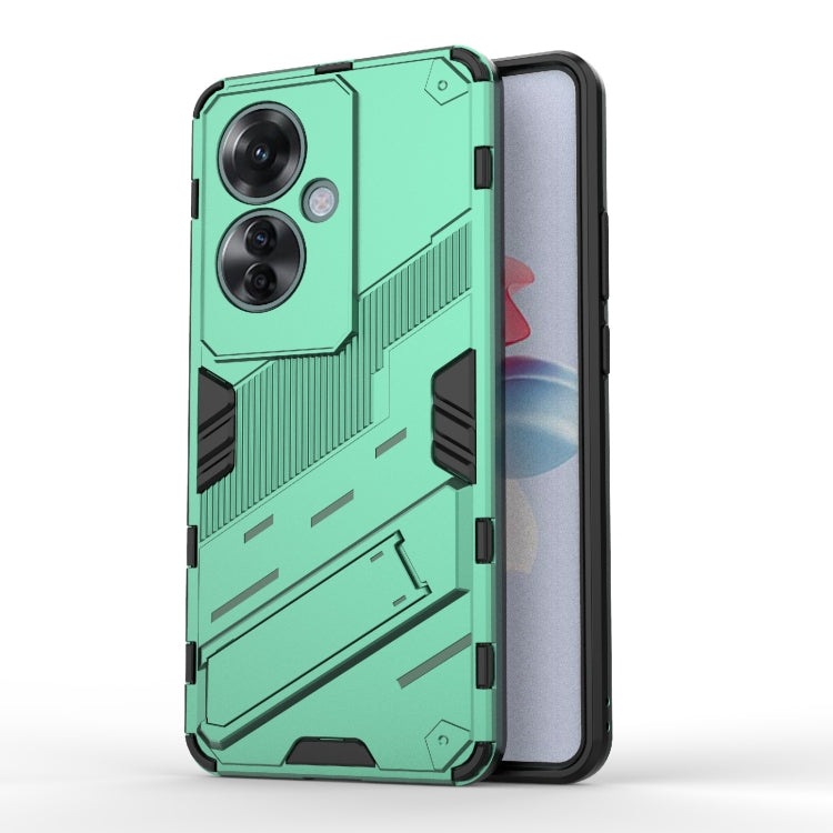 For OPPO Reno11 F 5G Punk Armor 2 in 1 PC + TPU Phone Case with Holder