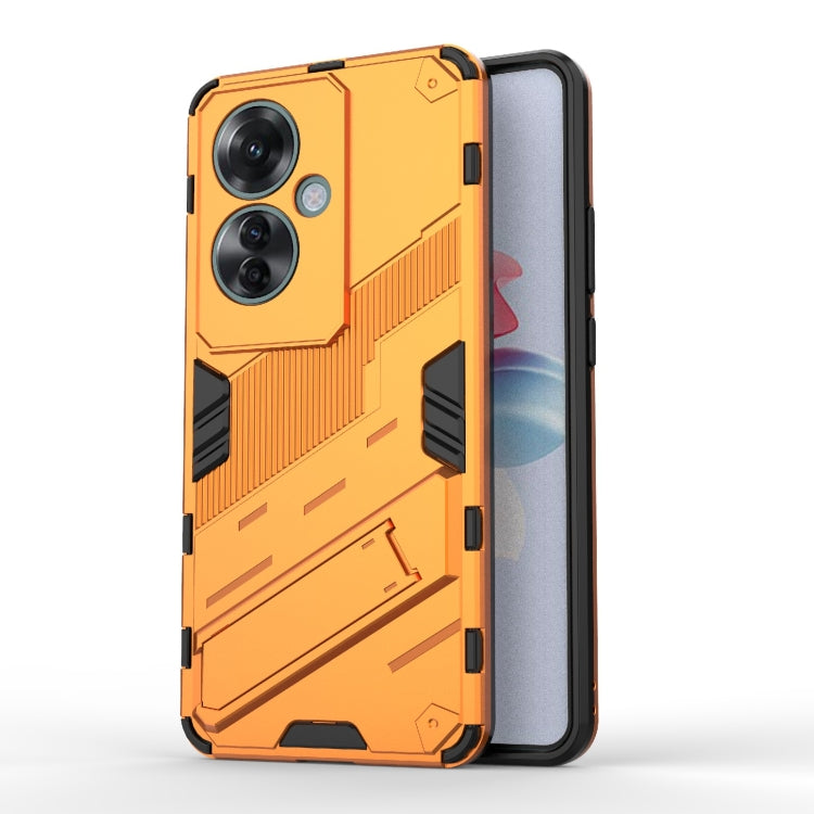 For OPPO Reno12 Punk Armor 2 in 1 PC + TPU Phone Case with Holder