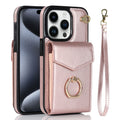 For iPhone 15 Pro Max Ring Holder RFID Card Slot Phone Case