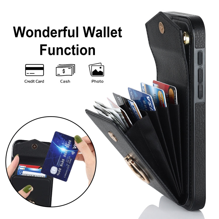 For iPhone 15 Plus Ring Holder RFID Card Slot Phone Case