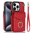 For iPhone 15 Ring Holder RFID Card Slot Phone Case