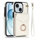 For iPhone 15 Ring Holder RFID Card Slot Phone Case