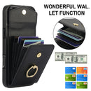 For iPhone 15 Pro Max Ring Holder RFID Card Slot Phone Case