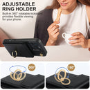 For iPhone 15 Pro Max Ring Holder RFID Card Slot Phone Case