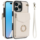 For iPhone 15 Pro Max Ring Holder RFID Card Slot Phone Case