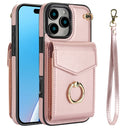 For iPhone 15 Ring Holder RFID Card Slot Phone Case