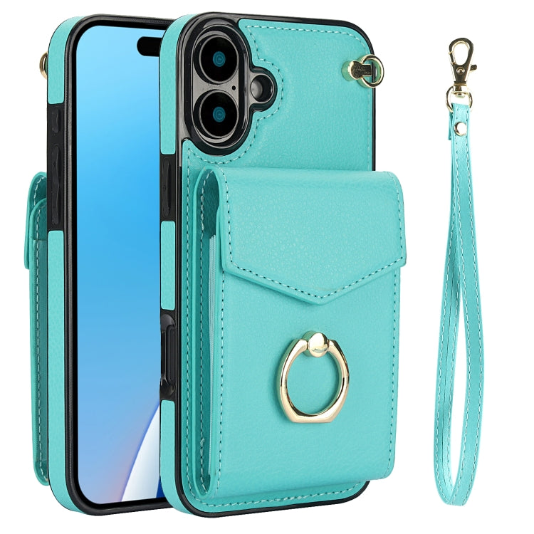 For iPhone 15 Plus Ring Holder RFID Card Slot Phone Case