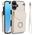 For iPhone 16 Ring Holder RFID Card Slot Phone Case