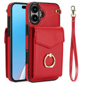 For iPhone 16 Ring Holder RFID Card Slot Phone Case