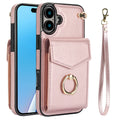 For iPhone 16 Ring Holder RFID Card Slot Phone Case