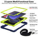 For Samsung Galaxy Tab S9 360 Degree Rotation PC Silicone Tablet Case with strap