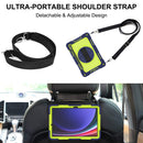 For Samsung Galaxy Tab S9 360 Degree Rotation PC Silicone Tablet Case with strap