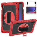 For Samsung Galaxy Tab S9 360 Degree Rotation PC Silicone Tablet Case with strap