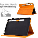 Rhombus Embossed Leather Smart Tablet Case, For Samsung Galaxy S10 FE+