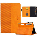 Rhombus Embossed Leather Smart Tablet Case, For Samsung Galaxy S10 FE+