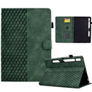 Rhombus Embossed Leather Smart Tablet Case, For Samsung Galaxy S10 FE+