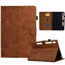 Rhombus Embossed Leather Smart Tablet Case, For Samsung Galaxy S10 FE+