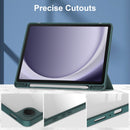 Acrylic 3-folding Smart Leather Tablet Case with Pen Slot, For Samsung Galaxy Tab A9+