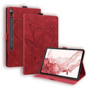 Love Butterfly Embossed Leather Tablet Case, For Samsung Galaxy Tab S9 FE+