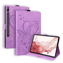 Love Butterfly Embossed Leather Tablet Case, For Samsung Galaxy Tab S9 FE+