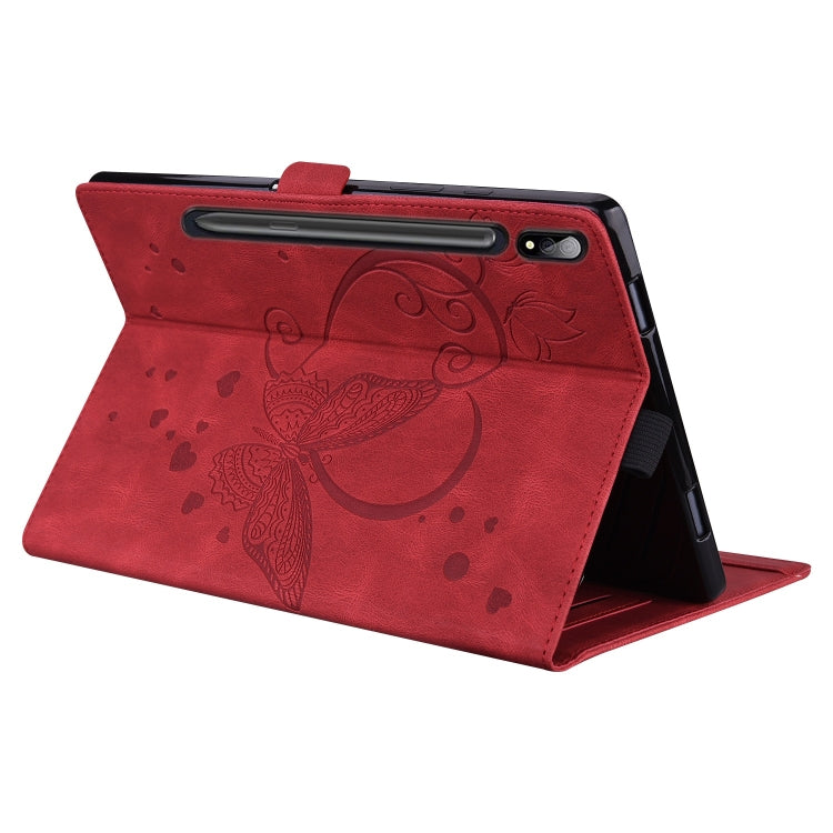 Love Butterfly Embossed Leather Tablet Case, For Samsung Galaxy Tab S9 FE+