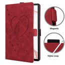 Love Butterfly Embossed Leather Tablet Case, For Samsung Galaxy Tab S9 FE+