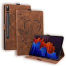Love Butterfly Embossed Leather Tablet Case, For Samsung Galaxy Tab S9 FE+