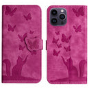 Butterfly Cat Embossing Flip Leather Phone Case, For iPhone SE 2022 / 2020 / 8 / 7, For iPhone 13 Pro Max, For iPhone 13 Pro, For iPhone 13