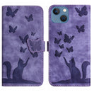Butterfly Cat Embossing Flip Leather Phone Case, For iPhone SE 2022 / 2020 / 8 / 7, For iPhone 13 Pro Max, For iPhone 13 Pro, For iPhone 13