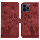 Butterfly Cat Embossing Flip Leather Phone Case, For iPhone 13 mini, For iPhone 12 / 12 Pro, For iPhone 12 Pro Max, For iPhone 12 mini