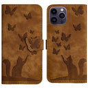 Butterfly Cat Embossing Flip Leather Phone Case, For iPhone 13 mini, For iPhone 12 / 12 Pro, For iPhone 12 Pro Max, For iPhone 12 mini