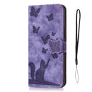 Butterfly Cat Embossing Flip Leather Phone Case, For iPhone 13 mini, For iPhone 12 / 12 Pro, For iPhone 12 Pro Max, For iPhone 12 mini