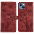 Butterfly Cat Embossing Flip Leather Phone Case, For iPhone 13 mini, For iPhone 12 / 12 Pro, For iPhone 12 Pro Max, For iPhone 12 mini