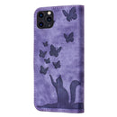 Butterfly Cat Embossing Flip Leather Phone Case, For iPhone 11 Pro Max, For iPhone 11, For iPhone 11 Pro, For iPhone X / XS