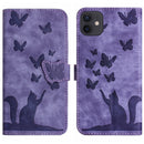 Butterfly Cat Embossing Flip Leather Phone Case, For iPhone 11 Pro Max, For iPhone 11, For iPhone 11 Pro, For iPhone X / XS