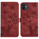 Butterfly Cat Embossing Flip Leather Phone Case, For iPhone 11 Pro Max, For iPhone 11, For iPhone 11 Pro, For iPhone X / XS